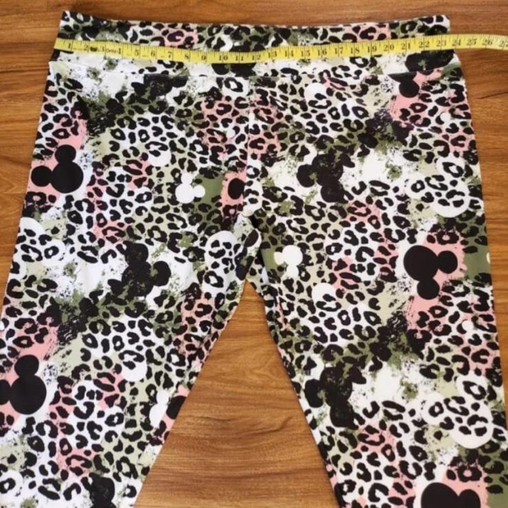 Disney Atlantic Pants Womens Plus Size 3X Mickey Mouse Leopard Print - Picture 3 of 8